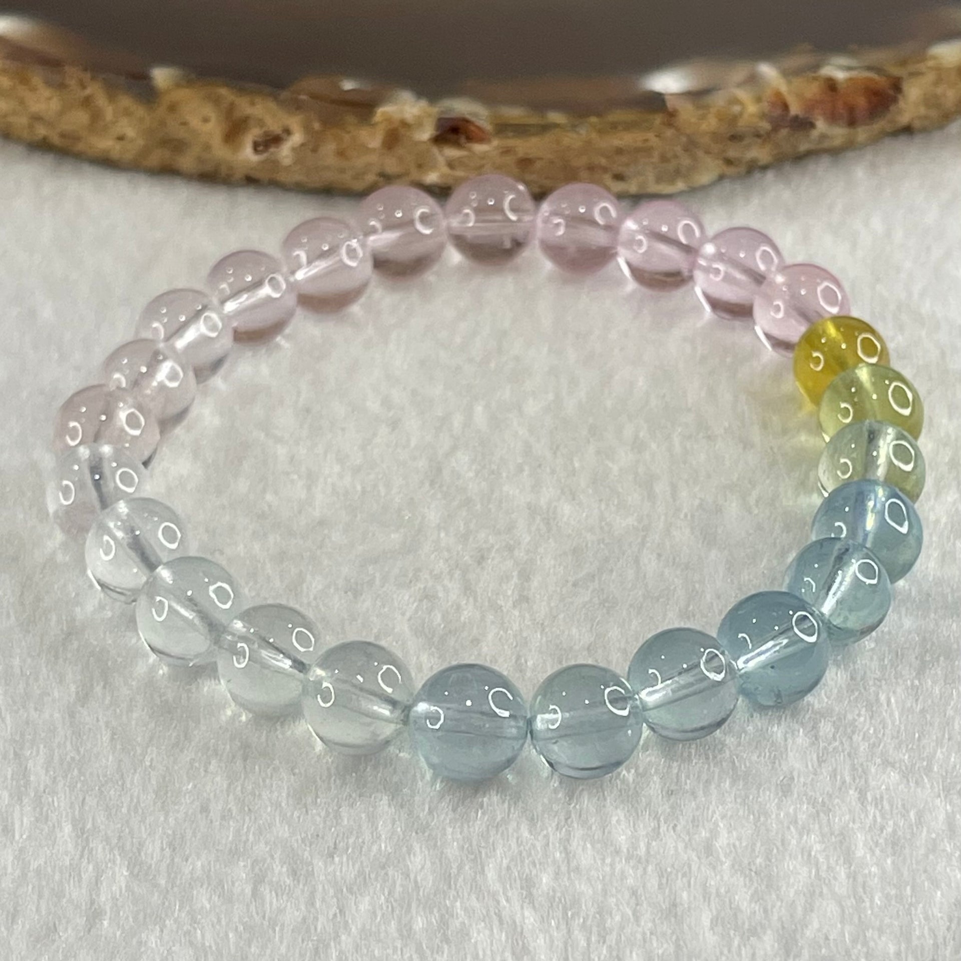 Very Very High Grade Transparent Natural Morganite Beryl Beads Bracelet 15.31g 15.5mm 7.8mm 25 Beads - Huangs Jadeite and Jewelry Pte Ltd