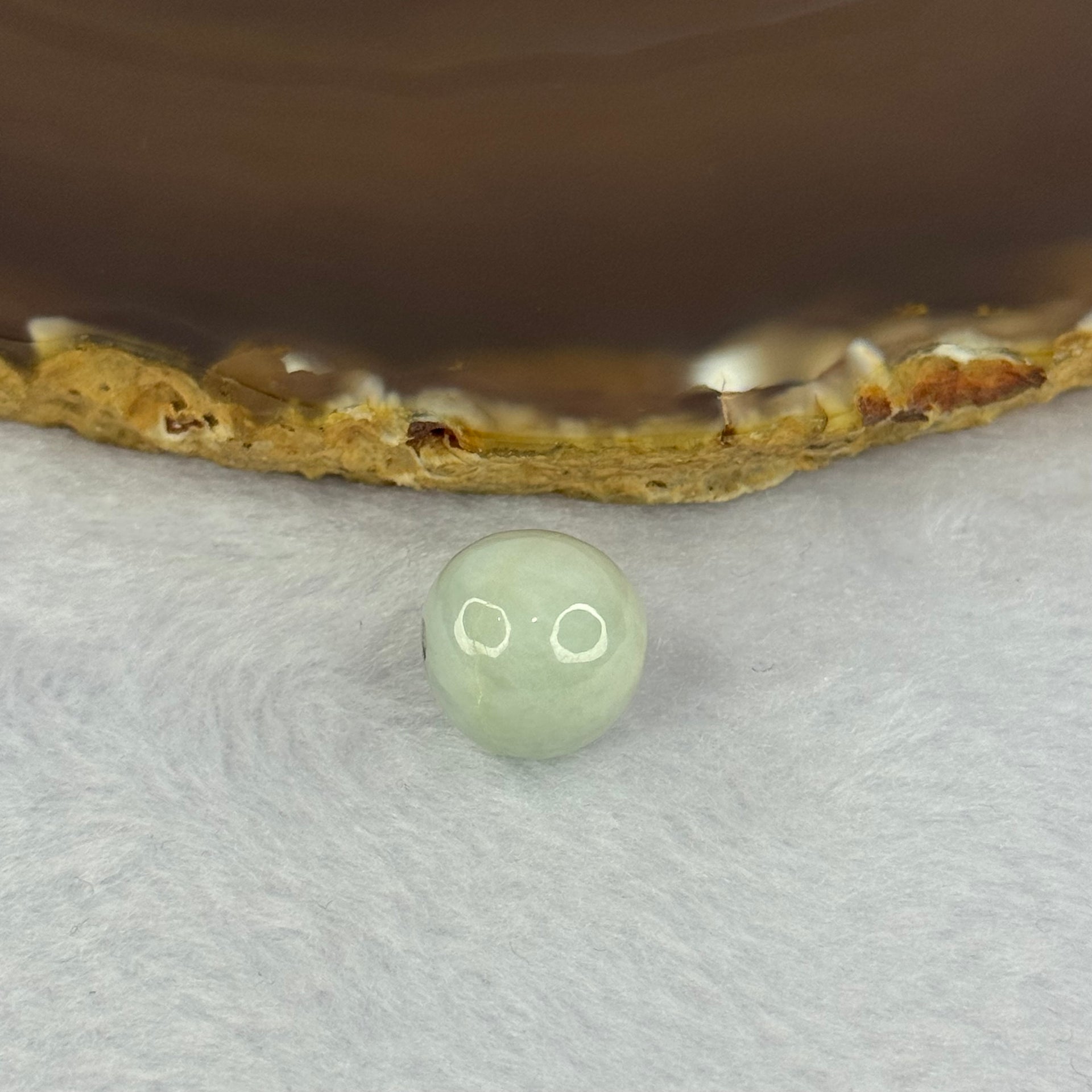 Type A Sky Blue with Yellow Jadeite Bead for Bracelet/Necklace/Earrings/Ring 4.15g 13.6mm - Huangs Jadeite and Jewelry Pte Ltd