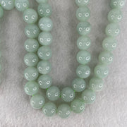 Good Grade Type A Light Green Jadeite Beads Necklace 54.77g 66cm by 11.4mm 60 Beads - Huangs Jadeite and Jewelry Pte Ltd