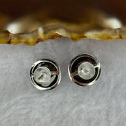 Good Grade Natural Super 7 S925 Silver Earrings 2.58g 9.1 by 5.5mm - Huangs Jadeite and Jewelry Pte Ltd