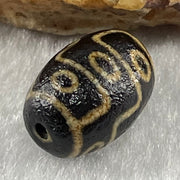Natural Powerful Tibetan Old Oily Agate 9 Eyes Dzi Bead Heavenly Master (Tian Zhu) 九眼天诛 1.96g 13.6 by 10.0mm - Huangs Jadeite and Jewelry Pte Ltd