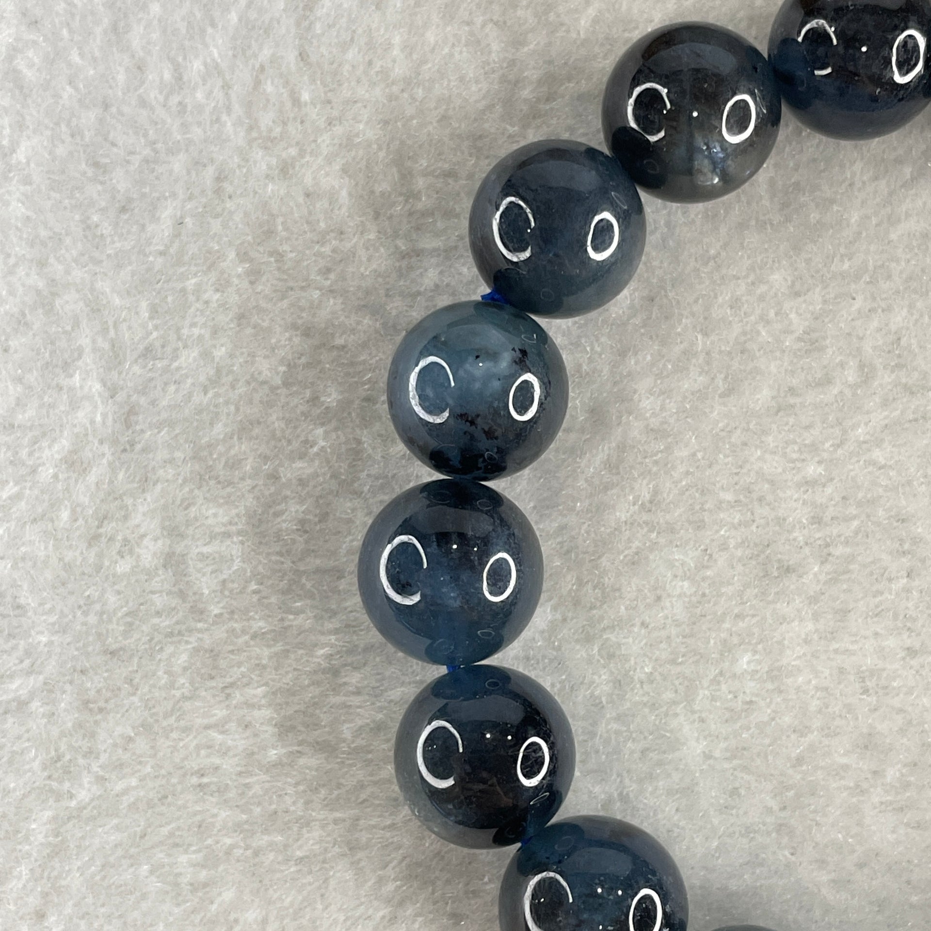 Above Average Natural Blue Devil Aquamarine Beads Bracelet 37.72g 16cm 11.8mm 17 Beads - Huangs Jadeite and Jewelry Pte Ltd