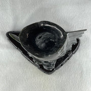 Natural Dark Green Serpentine Carp Fish with Wooden Stand Display 1,119.0g 175.0 by 100.0 by 240.0mm - Huangs Jadeite and Jewelry Pte Ltd