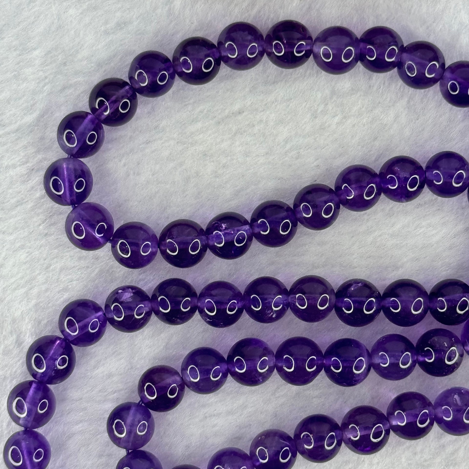 Good Grade Natural Amethyst Necklace 40.44g 52cm 7.3mm 79 Beads - Huangs Jadeite and Jewelry Pte Ltd