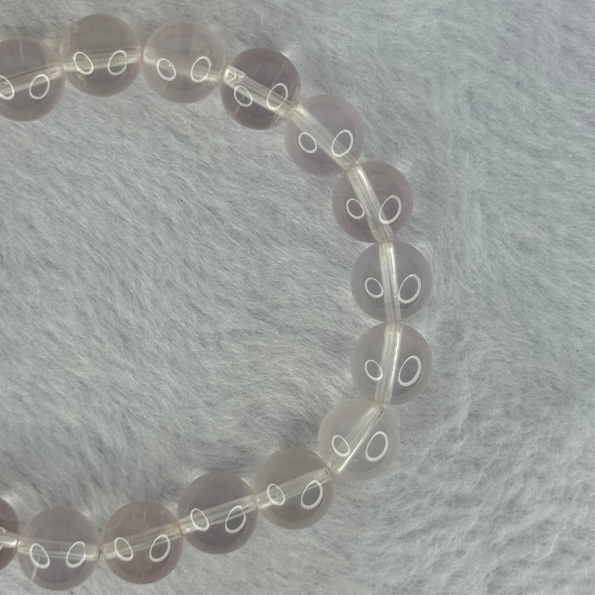Natural Rose Quartz Beads Bracelet 天然玫瑰石英珠手链 23.36g 16.5cm 9.4mm 21 Beads - Huangs Jadeite and Jewelry Pte Ltd