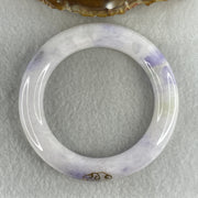 Certified Natural Type A White & Lavender Piao Hua Jadeite Full Round Bangle | 58.3mm Yuan Tiao (88.74g 12.5x12.6mm | Internal Line | Imperial Wholeness & High Spiritual Grace) - Huangs Jadeite and Jewelry Pte Ltd