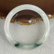 Certified Natural Type A Light Green & "Spicy Green" Spot Jadeite Bangle | (53.15g | 54.0mm Inner Diameter | 13.2mm x 8.2mm | Very Very Slight Internal Line | Synergy, Steady Wealth "Zheng Cai" Anchor & Feng Shui Prosperity Catalyst) - Huangs Jadeite and Jewelry Pte Ltd
