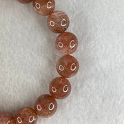 Average Grade Natural Red Sunstone Beads Bracelet 33.85g 16cm 11.2mm 18 Beads - Huangs Jadeite and Jewelry Pte Ltd