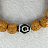 Natural Bodhi Rudraksha Seed Mala 金风 Beads Bracelet with 3 Eyes Dzi Bead Tian Zhu 天珠 21.50g 13.4 mm 17 Beads - Huangs Jadeite and Jewelry Pte Ltd