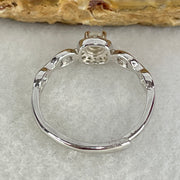 Type A Semi Icy Light Lavender Cabochon Jadeite in S925 Sliver Ring (Adjustable Size) 1.33g 3.6 by 2.0mm - Huangs Jadeite and Jewelry Pte Ltd