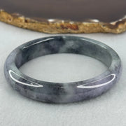 Type A Wuji Grey Black with Lavender Jadeite Oval Bangle Internal Diameter 57.8mm 48.41g 12.7 by 7.7mm (Very Slight Fine Internal Lines) - Huangs Jadeite and Jewelry Pte Ltd