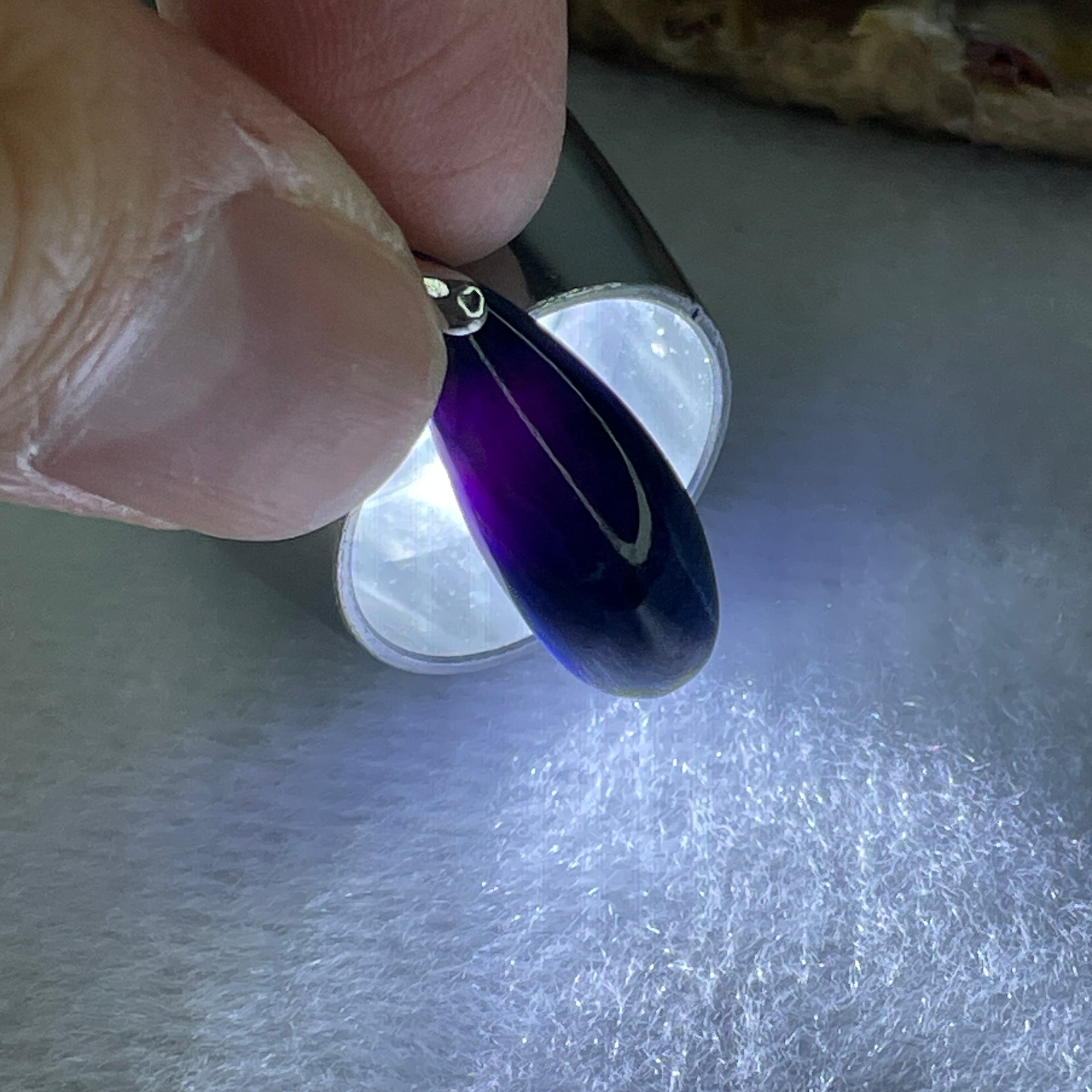 Good Grade Natural Blue Sugilite Pillar Necklace in S925 Sliver 2.78g 21.9 by 8.3 by 5.1mm - Huangs Jadeite and Jewelry Pte Ltd