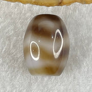 Natural Powerful Tibetan Old Oily Agate Double Tiger Tooth Daluo Dzi Bead Heavenly Master (Tian Zhu) 虎呀天诛 3.22g 15.5 by 11.9mm - Huangs Jadeite and Jewelry Pte Ltd