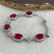 Certified Man Made Ruby Bracelet with Cubic Zirconia9.50g 10.0 by 8.0 by 3.0mm - Huangs Jadeite and Jewelry Pte Ltd