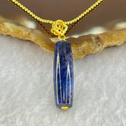 Very Good Grade Natural Sugilite Pillar Pendant in Gold Color Silver Necklace 2.74g 23.9 by 7.2mm - Huangs Jadeite and Jewelry Pte Ltd