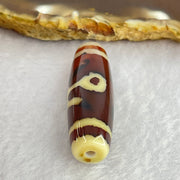 Natural Powerful Tibetan Old Oily Agate Patina Guiren Tairen Human Dzi Bead Totem Amulet Heavenly Master (Tian Zhu) 贵人天诛 8.49g 38.2 by 12.0mm - Huangs Jadeite and Jewelry Pte Ltd