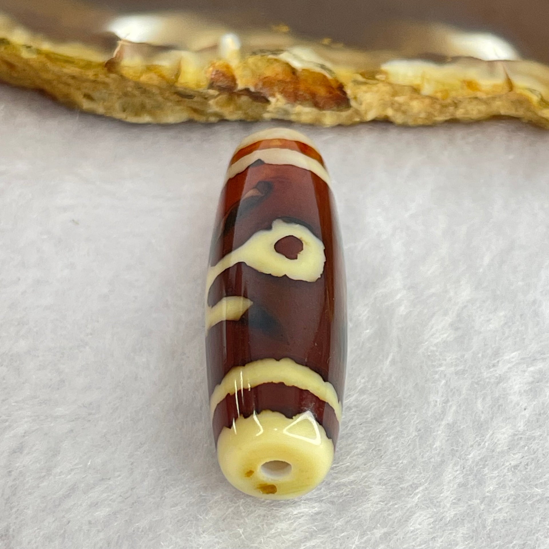 Natural Powerful Tibetan Old Oily Agate Patina Guiren Tairen Human Dzi Bead Totem Amulet Heavenly Master (Tian Zhu) 贵人天诛 8.49g 38.2 by 12.0mm - Huangs Jadeite and Jewelry Pte Ltd