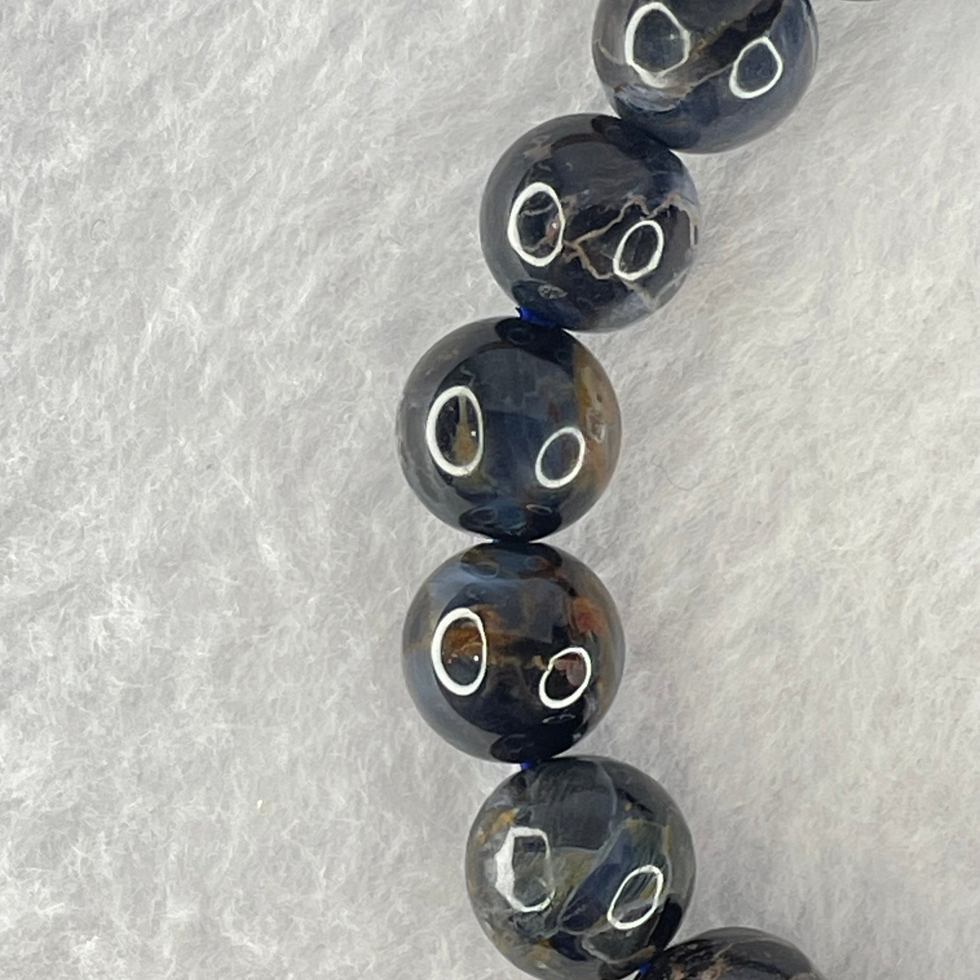 Good Grade Natural Petersite Beads Bracelet 30.14g 17cm 10.8mm 19 Beads - Huangs Jadeite and Jewelry Pte Ltd