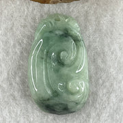Natural Type A Green with Dark Green Jadeite Ruyi Pendant | Scepter of Wish Fulfillment & Leadership Talisman (5.22g | 29.1 x 17.3 x 5.6mm) - Huangs Jadeite and Jewelry Pte Ltd