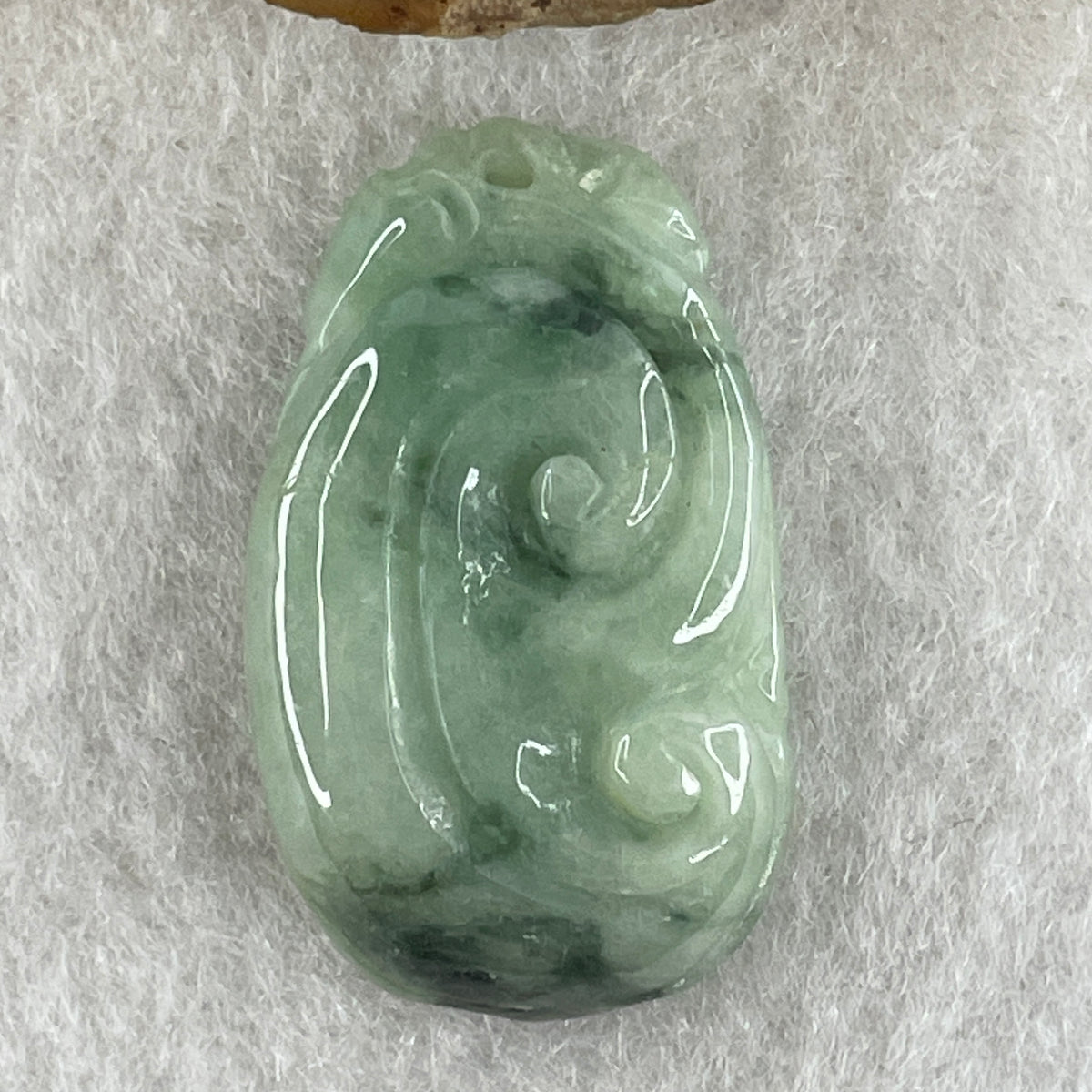 Natural Type A Green with Dark Green Jadeite Ruyi Pendant | Scepter of Wish Fulfillment & Leadership Talisman (5.22g | 29.1 x 17.3 x 5.6mm) - Huangs Jadeite and Jewelry Pte Ltd