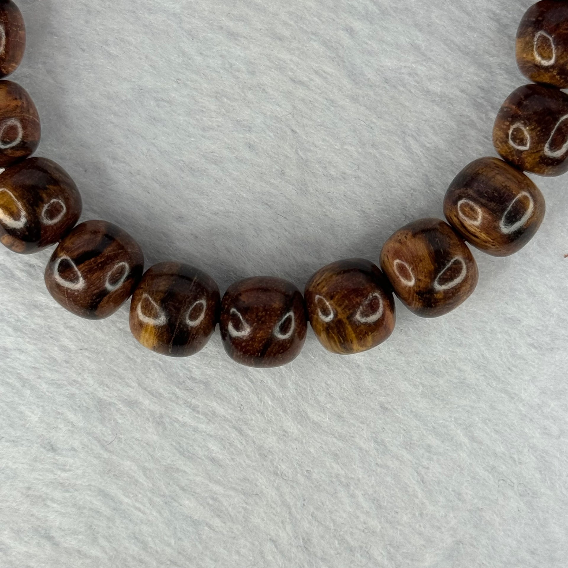 Natural Hainan Huang Huali Rosewood Beads Bracelet 天然海南黄花梨手链 11.55g 17cm 11.0mm 20 Beads - Huangs Jadeite and Jewelry Pte Ltd