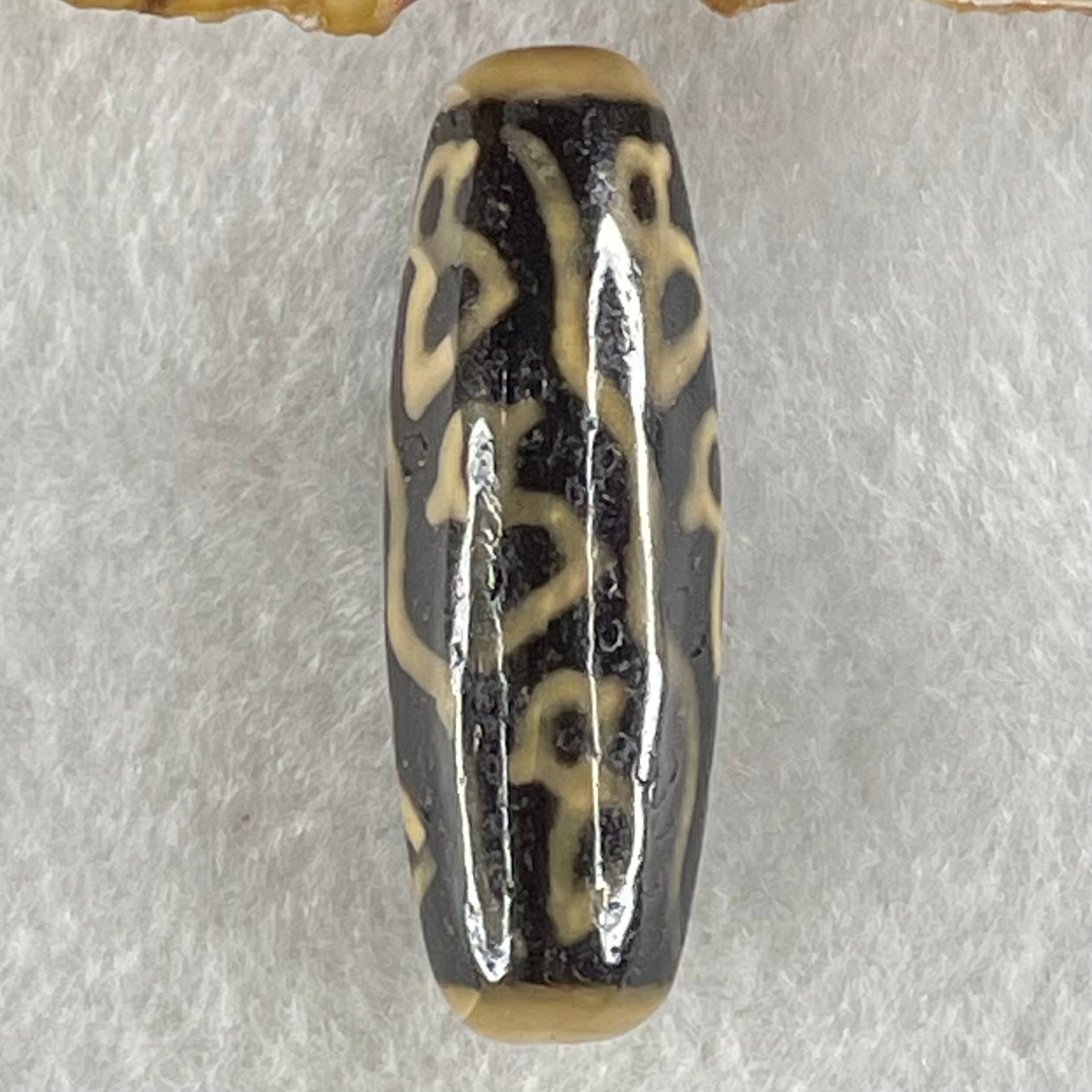 Natural Powerful Tibetan Old Oily Agate 9 Cai Shen Dzi Bead Heavenly Master (Tian Zhu) 九财神天珠 9.00g 38.2 by 13.0mm - Huangs Jadeite and Jewelry Pte Ltd