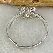 Type A Semi Icy Green Cabochon Jadeite in S925 Sliver Rat Ring (Adjustable Size) 1.54g 4.9 by 3.0mm - Huangs Jadeite and Jewelry Pte Ltd