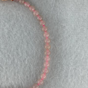 Natural Type A Semi-Icy Pink Jadeite Bracelet | 17cm Delicate 3.8mm Round Genuine Pink Jade Bead Strand with Rose Gold Clasp (5.30g 48 Beads) - Huangs Jadeite and Jewelry Pte Ltd