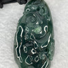 Grandmaster Certified Type A Semi Icy Intense Dark Blueish Green Jadeite Ruyi and Dragon Pendent 45.00g 69.6 by 34.0 by 13.6 mm - Huangs Jadeite and Jewelry Pte Ltd