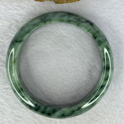 Type A Green with Moss Green Jadeite Bangle Internal Diameter 58.3mm 81.39g 17.3 by 8.9mm (Close to Perfect) - Huangs Jadeite and Jewelry Pte Ltd