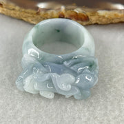 Type A Lavender with Blueish Green Patches Jadeite Pixiu Ring 17.40g 12.4 by 13.7mm US9.8 HK22 (Close to Perfect) - Huangs Jadeite and Jewelry Pte Ltd