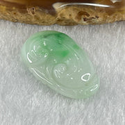 Type A Faint Lavender with Spicy Green Patches Jadeite Ruyi Pendant 4.63g 26.4 by 16.8 by 6.2mm - Huangs Jadeite and Jewelry Pte Ltd