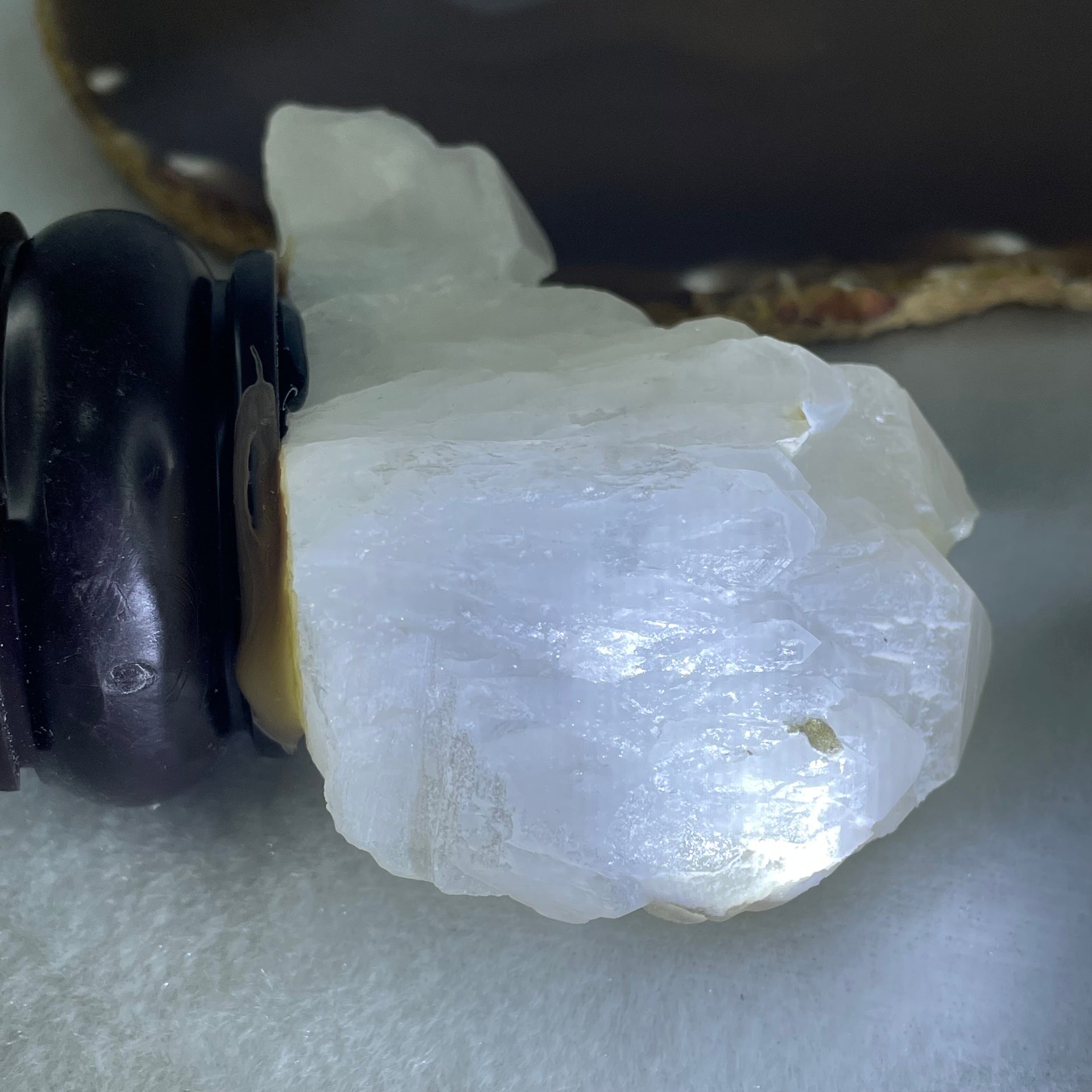 Natural Milky White Quartz Display 228.89g 81.1 by 47.3 by 83.7mm - Huangs Jadeite and Jewelry Pte Ltd