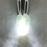 Natural Type A Semi Icy Faint Lavender Light Green Jadeite Prosperity Leaf Pendant in Silver Clasp Signifying Overnight Success 5.93g 39.4 by 23.6 by 3.7mm - Huangs Jadeite and Jewelry Pte Ltd