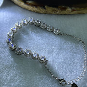 Natural Rainbow Moonstone Beads in S925 Sliver Bracelet 7.39g 13-17cm 3.0 by 2.5mm 15 Pcs - Huangs Jadeite and Jewelry Pte Ltd