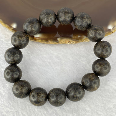 Natural Old Wild Indonesia Agarwood Beads Bracelet (Sinking Type) 天然老野生印尼沉香珠手链 22.69g 17.5cm / 13.7 mm 15 Beads - Huangs Jadeite and Jewelry Pte Ltd