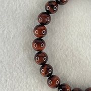 Natural Red Tiger's Eye Quartz Beads Bracelet 17.97g 15.5cm 8.2mm 23 Beads - Huangs Jadeite and Jewelry Pte Ltd