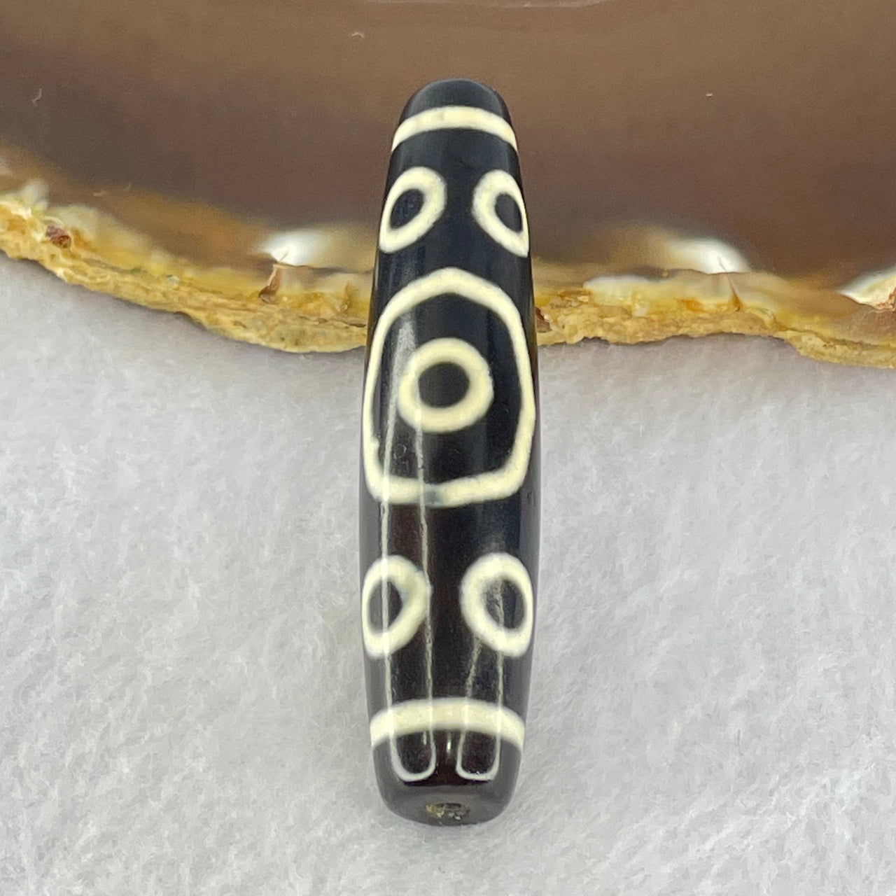 Natural Powerful Tibetan Old Oily Agate 13 Eyes Dzi Bead Heavenly Master (Tian Zhu) 十三眼天诛 14.33g 58.6 by 12.8mm - Huangs Jadeite and Jewelry Pte Ltd