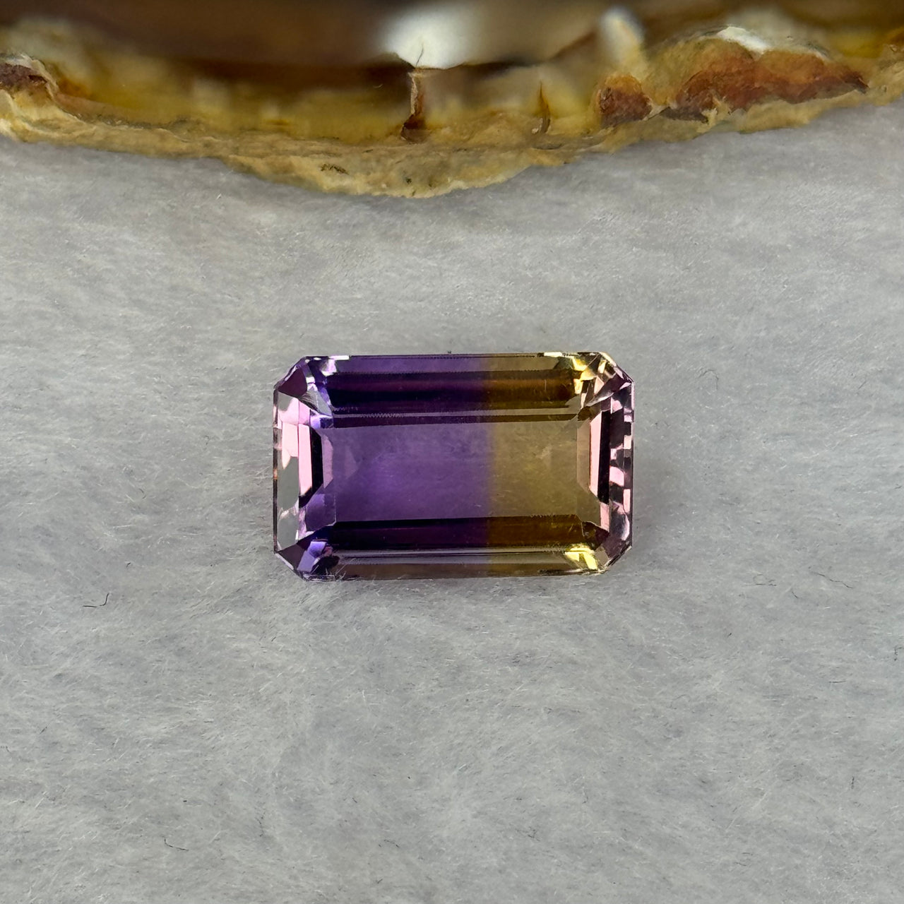 Natural Faceted Ametrine in Emerald Cut 8.60ct 16.3 by 10.0 by 6.8mm - Huangs Jadeite and Jewelry Pte Ltd