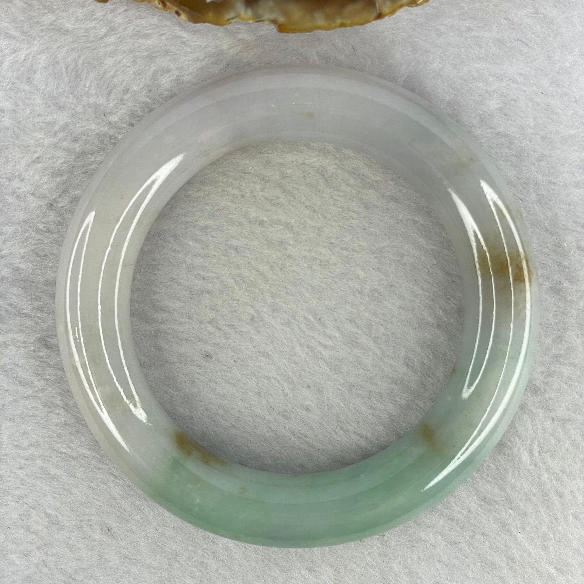 Type A Light Lavender And Green with Brown Patches 89.25g 13.4 by 12.6 by 55.3mm (Very Fine Lines) - Huangs Jadeite and Jewelry Pte Ltd