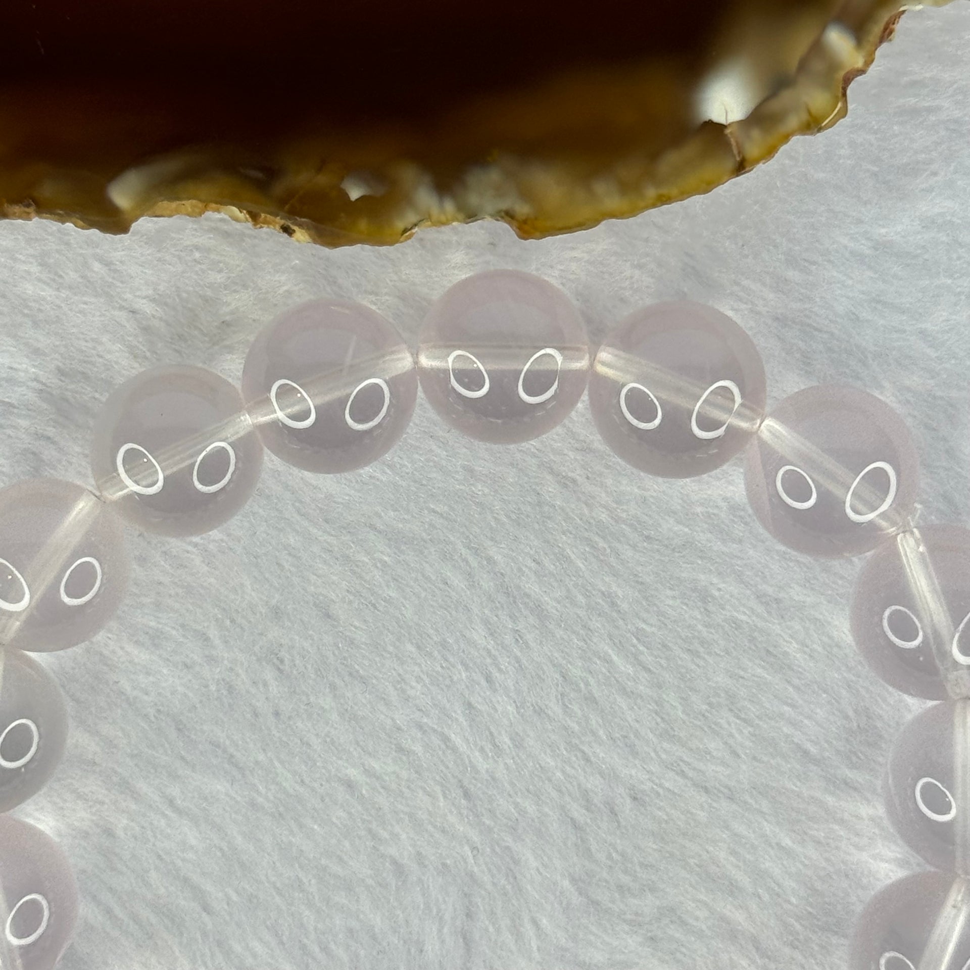 Natural Rose Quartz Beads Bracelet 天然玫瑰石英珠手链 48.45g 18.5cm 12.9mm 17 Beads - Huangs Jadeite and Jewelry Pte Ltd
