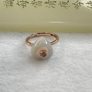 Natural Morganite Heart Shaped In S925 Sliver Ring In Rose Gold Color (Adjustable Size) 3.27g 3.4 by 2.0mm - Huangs Jadeite and Jewelry Pte Ltd