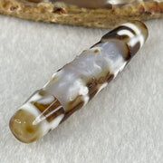 Natural Powerful Tibetan Old Oily Agate Zha Ji La Mu Female Cai Shen and 3 Eyed Dharma Vajra Dzi Bead Heavenly Master (Tian Zhu) 扎基拉姆女财神两眼天珠 13.14g 57.7 by 12.5mm - Huangs Jadeite and Jewelry Pte Ltd