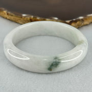 Type A Faint Green Lavender with Moss Green Patch Jadeite Bangle Internal Diameter 55.8mm 67.56g 14.8 by 8.6mm (Internal Lines) - Huangs Jadeite and Jewelry Pte Ltd