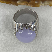 Certified Natural Good Grade Type A Full Lavender Jadeite Ring in S925 Sliver 7.25g 22.5 by 18.5 by 8.5mm US 9.4 HK 21 - Huangs Jadeite and Jewelry Pte Ltd