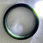 Natural Dark Green Nephrite Bangle Internal Diameter 55.3mm 39.59g 10.0 by 7.6mm (Close to Perfect) - Huangs Jadeite and Jewelry Pte Ltd