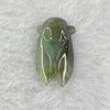 Type A Green Wuji Grey Yellow Jadeite Cicada 3.68g 14.2 by 27.3 by 6.3mm - Huangs Jadeite and Jewelry Pte Ltd