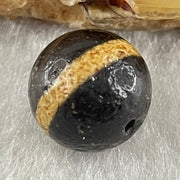 Natural Powerful Tibetan Old Oily Agate 1 Lines Dzi Bead Heavenly Master (Tian Zhu) 1.53g 10.3 by 10.6mm - Huangs Jadeite and Jewelry Pte Ltd
