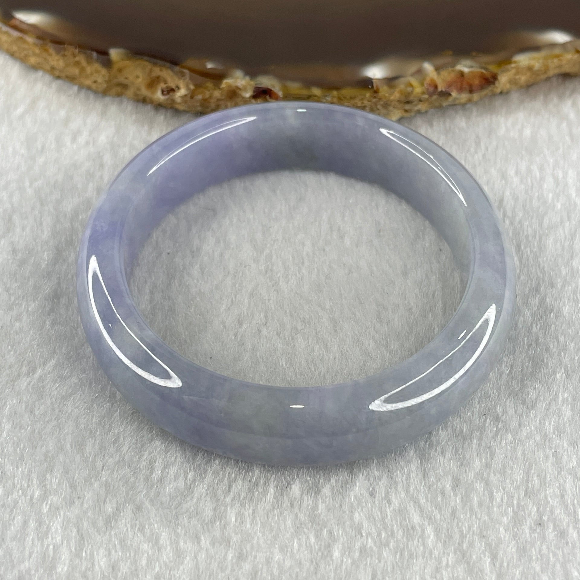 Rare Natural Type A Deep Intense Lavender Jadeite Oval Bangle 40.91g Inner Diameter 52.8mm 11.9 by 7.0mm (Very Very Slight Internal Line) - Huangs Jadeite and Jewelry Pte Ltd