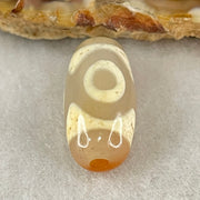 Natural Powerful Tibetan Old Oily Agate 3 Eyes Dzi Bead Heavenly Master (Tian Zhu) 三眼天诛 3.02g 20.0 by 10.1mm - Huangs Jadeite and Jewelry Pte Ltd